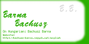 barna bachusz business card